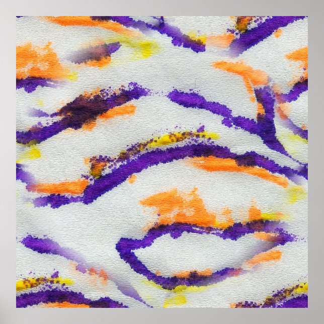 Poster Seamless animal zebra. Dirty art pattern. Abstract (Frente)