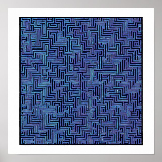 Poster Seamless Cosmic Pattern: Labyrinthine Laser Grid 2 (Frente)