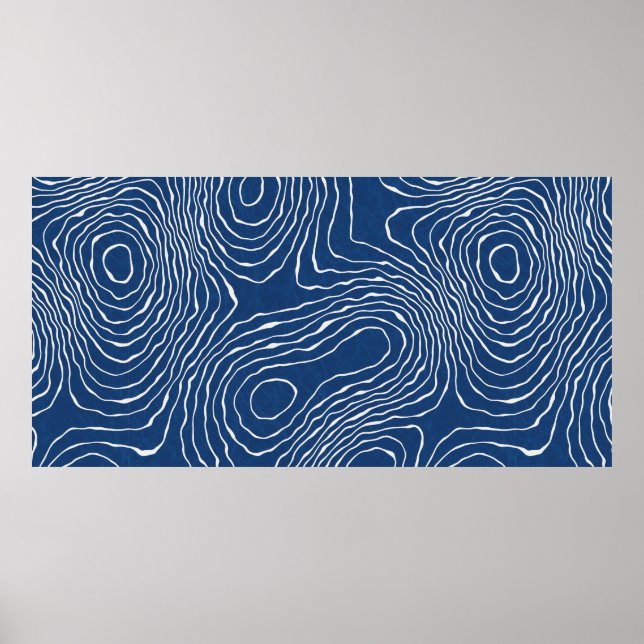 Poster Seamless earth line topographic map organic patter (Frente)