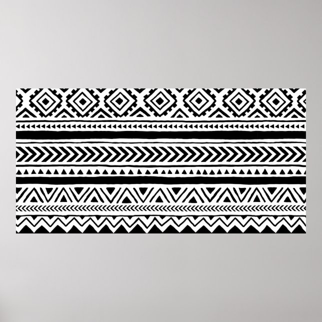 Poster Seamless ethnic and tribal pattern. Handmade. Hori (Frente)