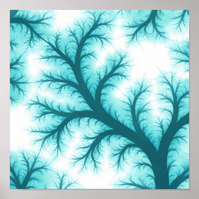 Poster Seamless Fractal Filigree Fabric and Paper Pattern (Frente)