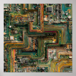Poster Seamless Fractured Tech: Bent Circuit Boards 