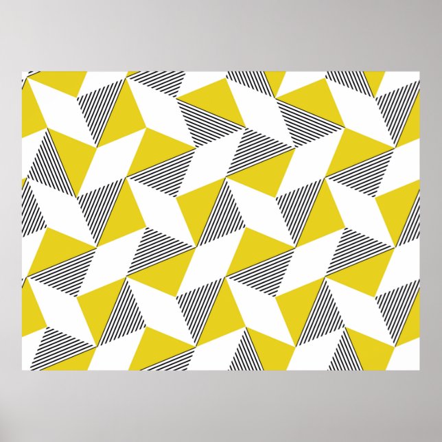 Poster Seamless geometric pattern with triangles,  rhombu (Frente)