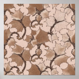 Poster Seamless High-Contrast Sepia Ivory Tiling Pattern