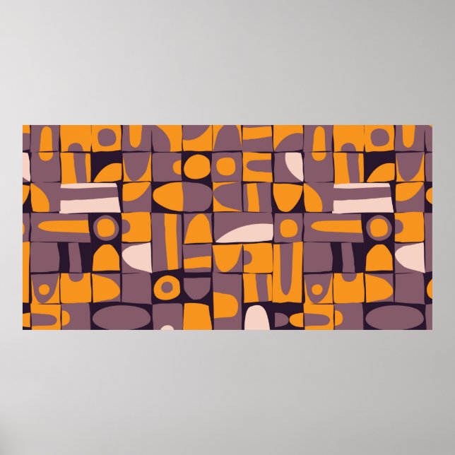 Poster Seamless pattern design with sloppy geometric shap (Frente)