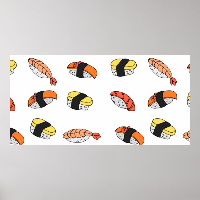 Poster seamless pattern of Sushi (Frente)