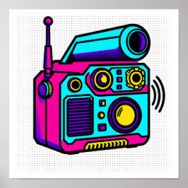 Poster Seamless Tiling Pop Art Block Fabric and Wrapping