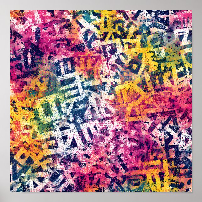 Poster Seamless Urban Texture: Aerosol Spray Stencil (Frente)