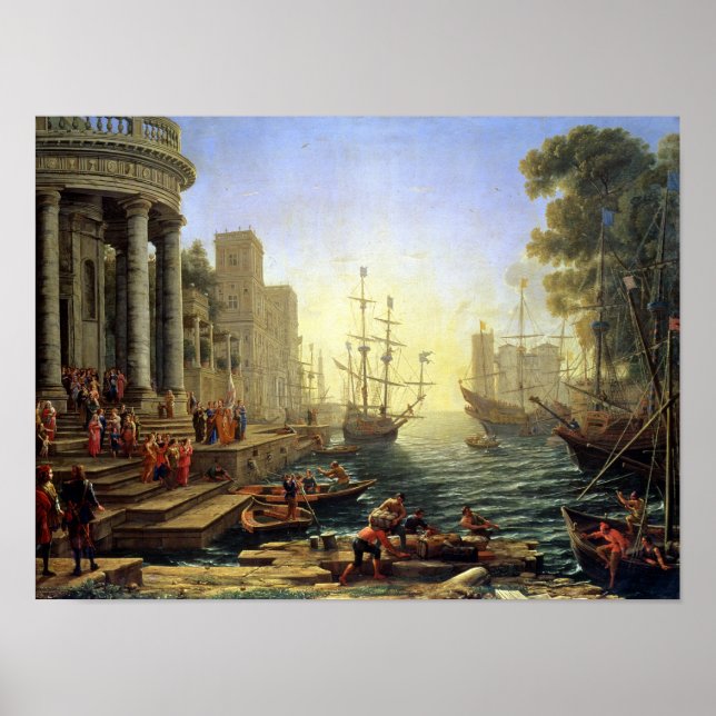Pôster Seaport with the Embarkation of St. Ursula (Frente)