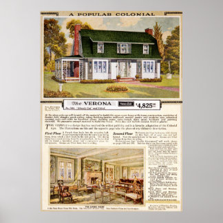 Poster Sears 1920 Verona Colonial House