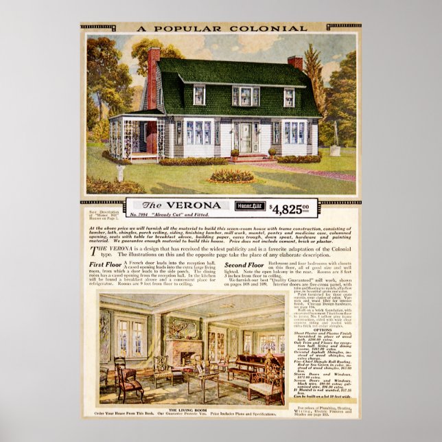 Poster Sears 1920 Verona Colonial House (Frente)