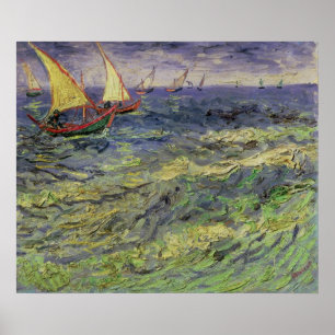 Pôster Seascape de Vincent van Gogh   em Saintes-Maries