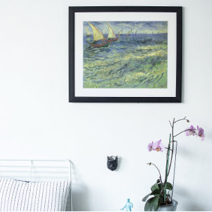 Poster Seascape em Saintes Maries por Vincent van Gogh