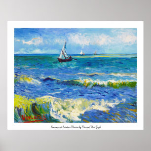Pôster Seascape em Saintes-Maries Vincent van Gogh