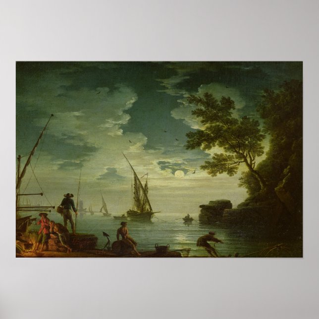 Poster Seascape, Moonlight, 1772 (Frente)