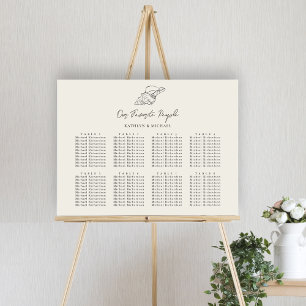 Poster Seashell Beach Ocean Weding 8 Mesa Seating Chart