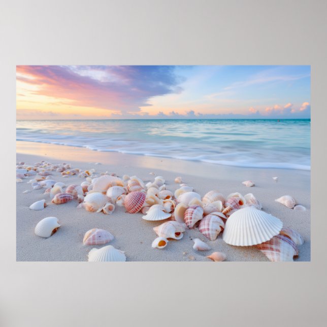Poster Seashell Beach Tranquil Peaceful Nature (Frente)