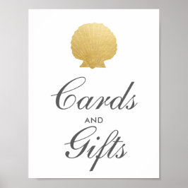 Poster Seashell Faux Gold Foil | Ocean Gifts Sign