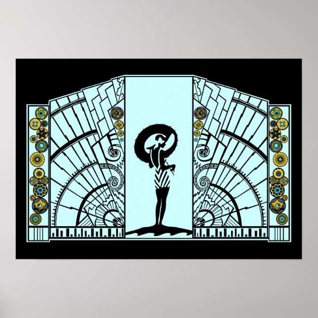 Pôster Seaside Deco - Aqua & Yellow - Print/Poster (Frente)