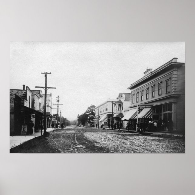 Pôster Seaside, Oregon Main Street View Photograph (Frente)