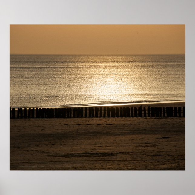 Poster Seaside view - on the beach at sundown (Frente)