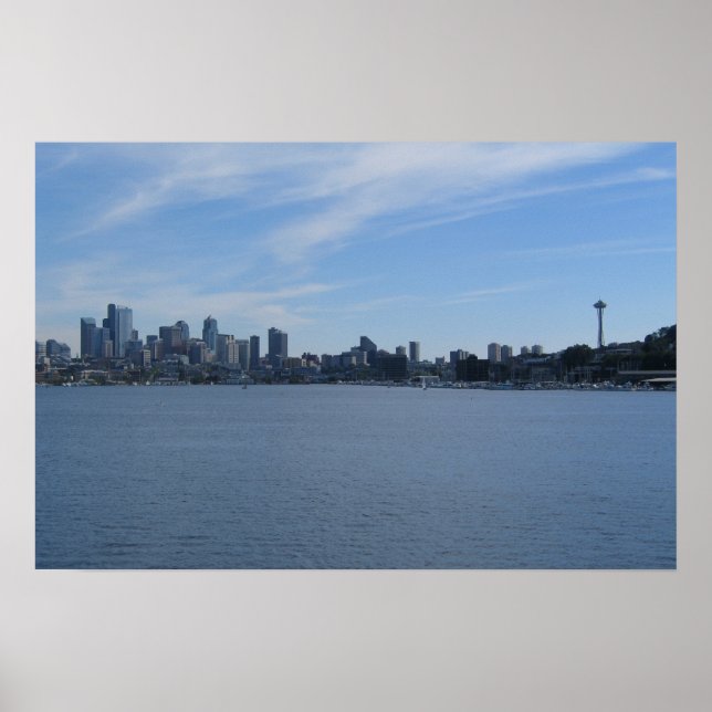 Pôster Seattle and Lake Union (Frente)