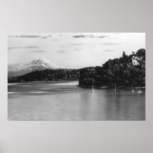 Pôster Seattle, de lago de WA opinião de Washington e