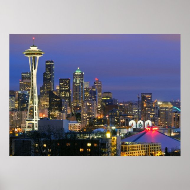 Poster Seattle é visto do Parque Kerry, na Rainha Anne (Frente)