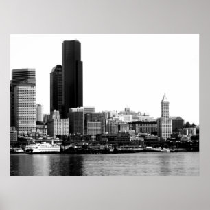Poster Seattle em B&W