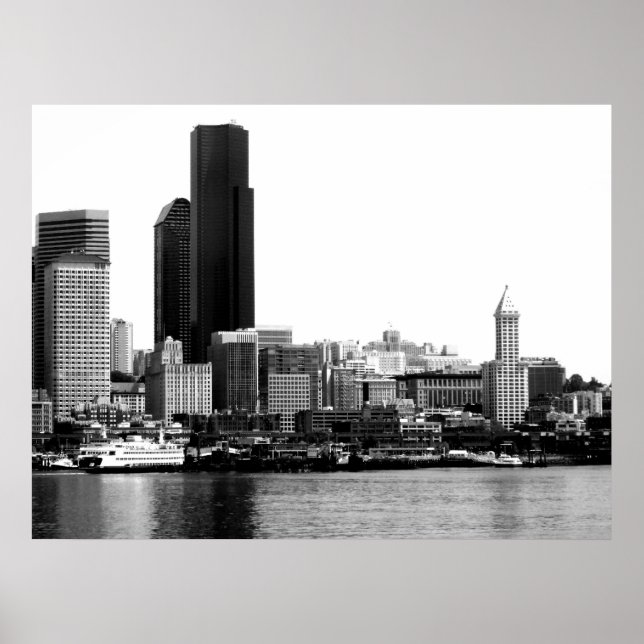 Poster Seattle in B&W (Frente)