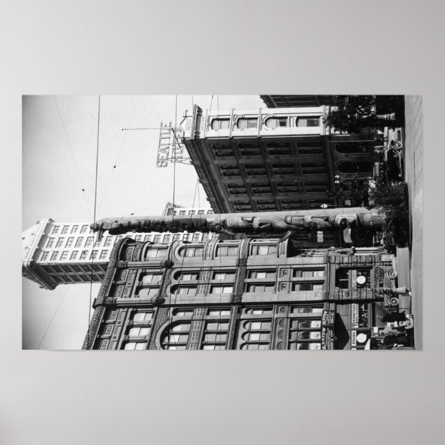 Poster Seattle, Polo Totem do WAIndian na Praça Pioneer (Frente)