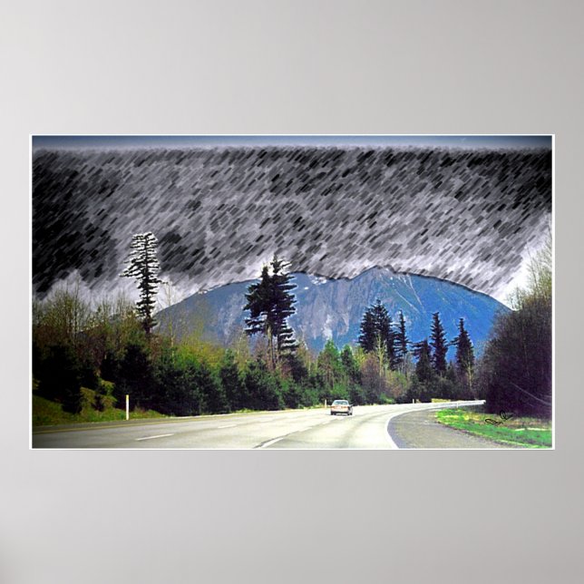 Pôster Seattle Rain Print (Frente)