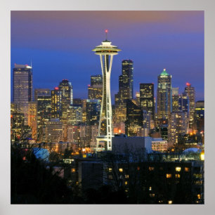 Pôster Seattle visto do parque do Kerry na rainha Anne