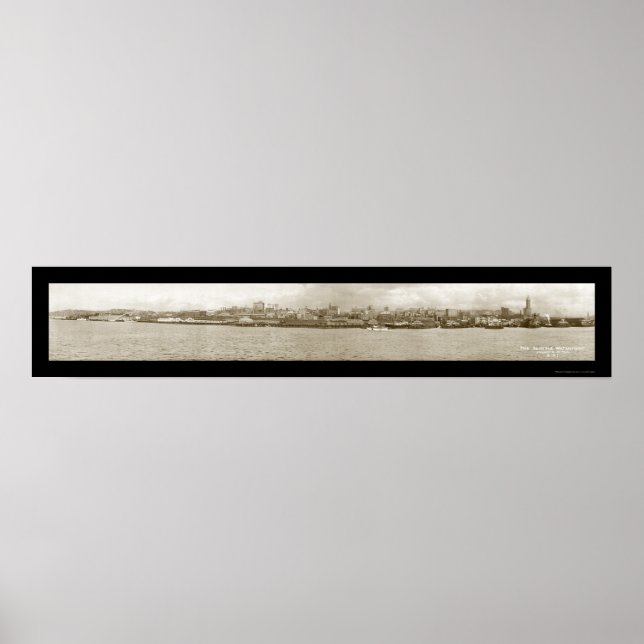 Pôster Seattle WA Waterfront Foto 1917 (Frente)