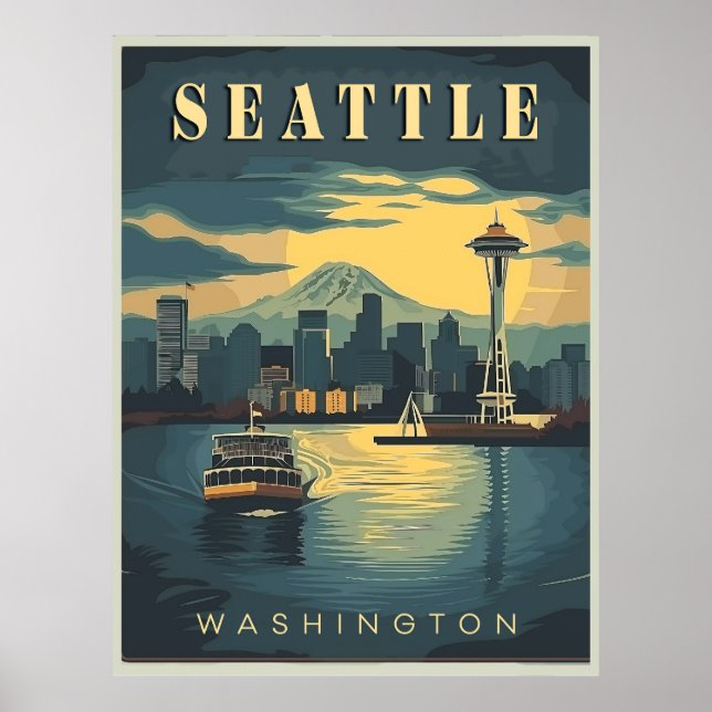 Poster Seattle, Washington (Frente)