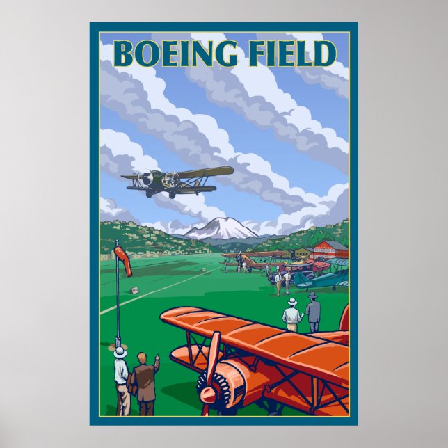 Poster Seattle, Washington - Campo Boeing (Frente)