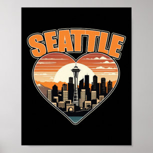 Poster Seattle Washington, Estados Unidos Homens Mulheres