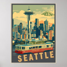 Poster Seattle, Washington Vintage