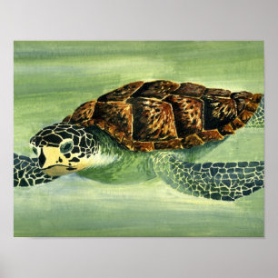 Poster seaturtle acrílico