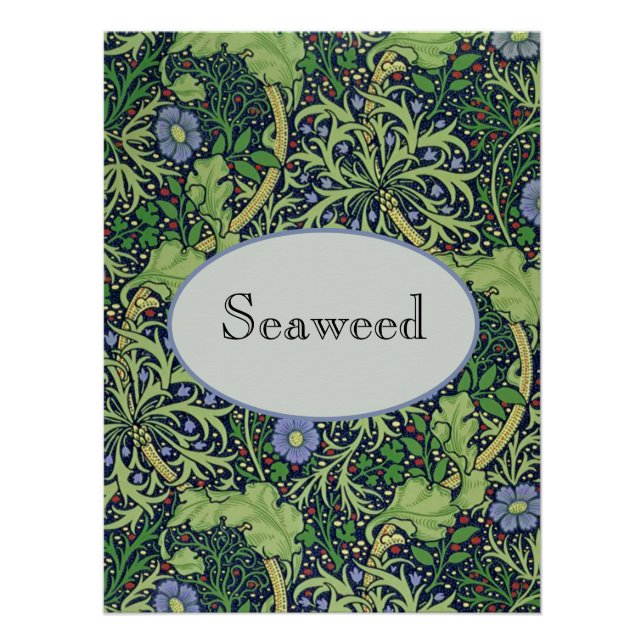 Pôster Seaweed art nouveau design by William Morris (Frente)