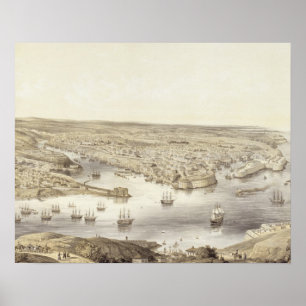 Pôster Sebastopol em toda sua glória, 1848, gravado em o
