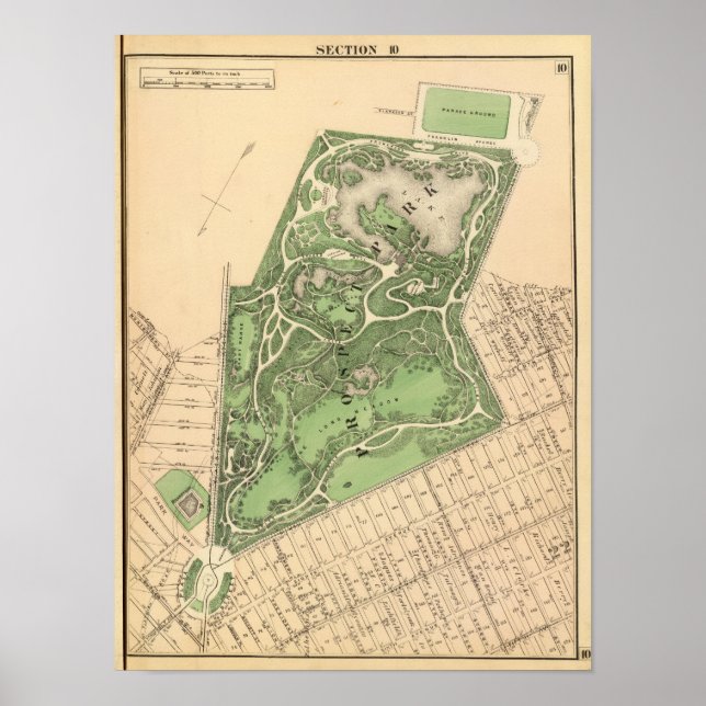 Poster Sec 10 Mapa do Brooklyn (Frente)