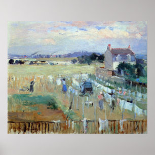 Poster Secagem da lavanderia por Berthe Morisot