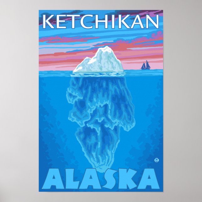 Poster Seção Cruzada de Iceberg - Ketchikan, Alasca (Frente)