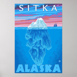 Pôster Seção Cruzada de Iceberg - Sitka, Alasca