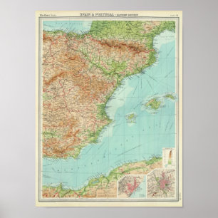 Pôster Seção oriental da espanha & do Portugal