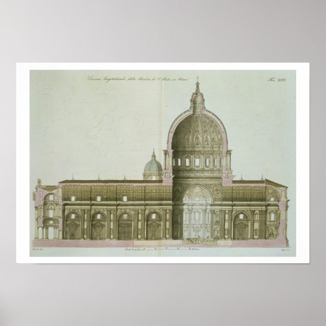 Pôster Seção transversal longitudinal das Ruas. Peter est (Frente)