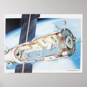 Pôster Secção transversal da estação espacial psta so