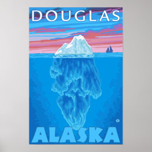 Poster Secção transversal do iceberg - Douglas, Alaska