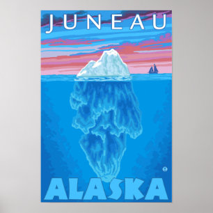 Poster Secção transversal do iceberg - Juneau, Alaska